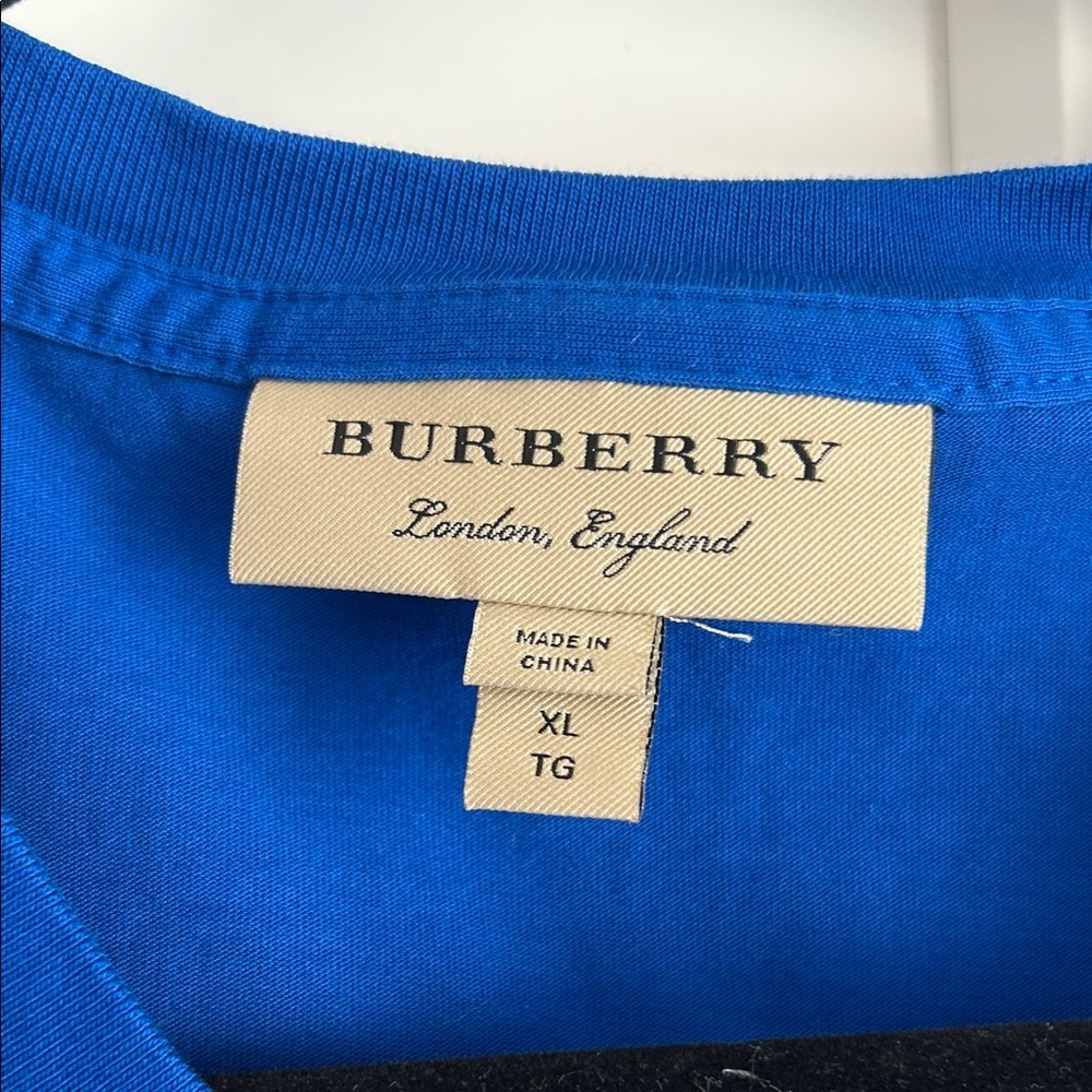 Burberry Royal Blue V-Neck Women's Tee | XL - Picture 3 of 8